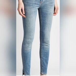 Current/Elliott The Stiletto Skinny Jeans Distressed Ankle Slit #181002049PT1280